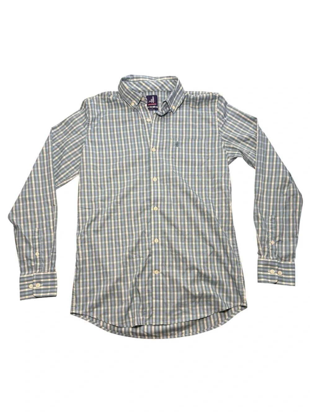 johnnie-O Boys Size 16 PREP-FORMANCE Button Down Long Sleeve Plaid Shirt XL